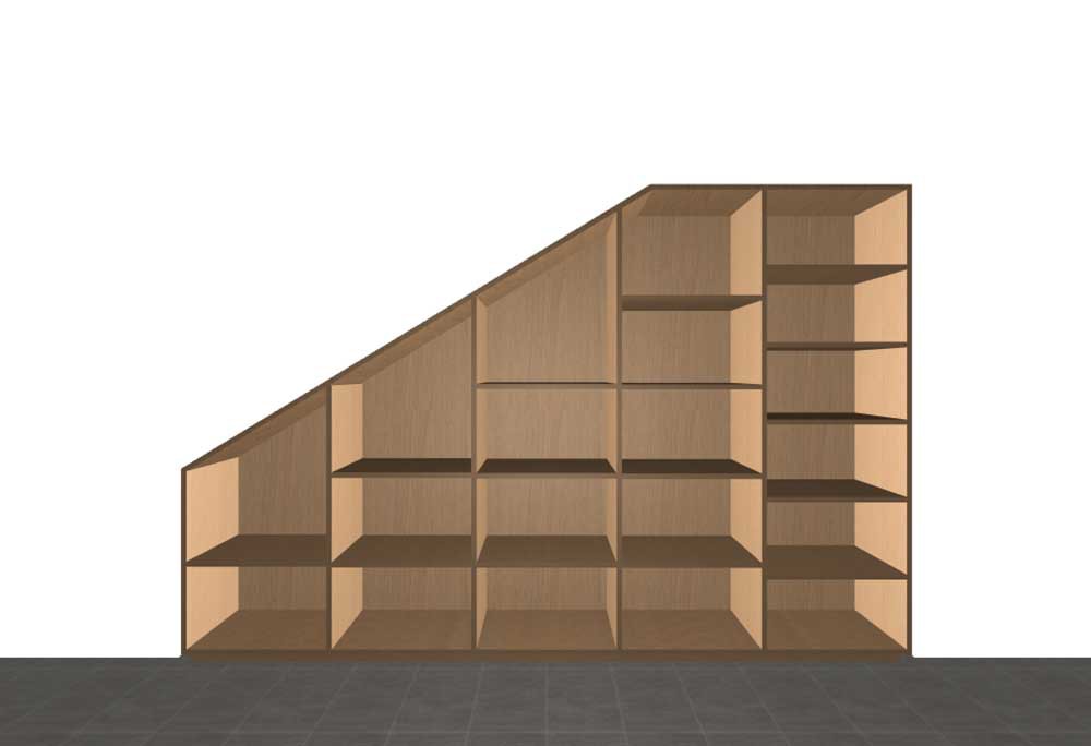 Schuine kast links
